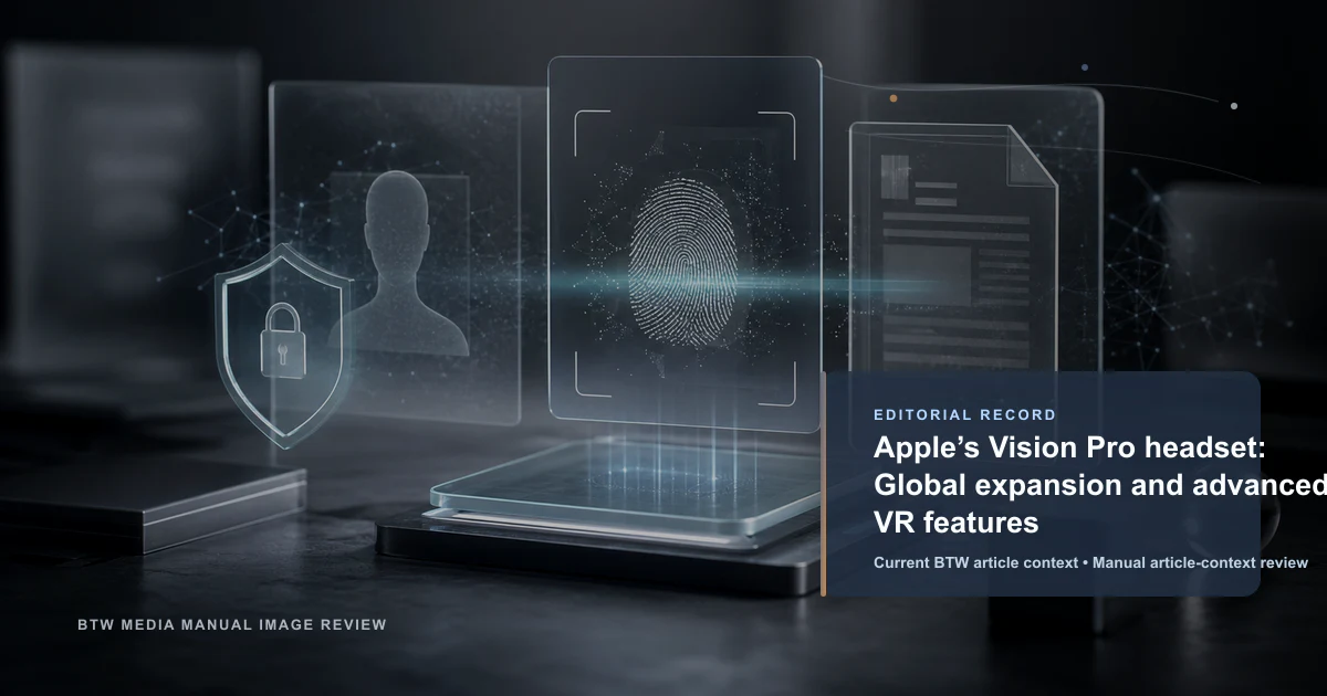 Apple’s Vision Pro headset: Global expansion and advanced VR features reviewed editorial briefing visual