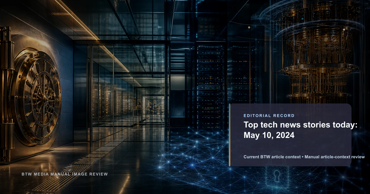 Top tech news stories today: May 10, 2024 reviewed editorial briefing visual