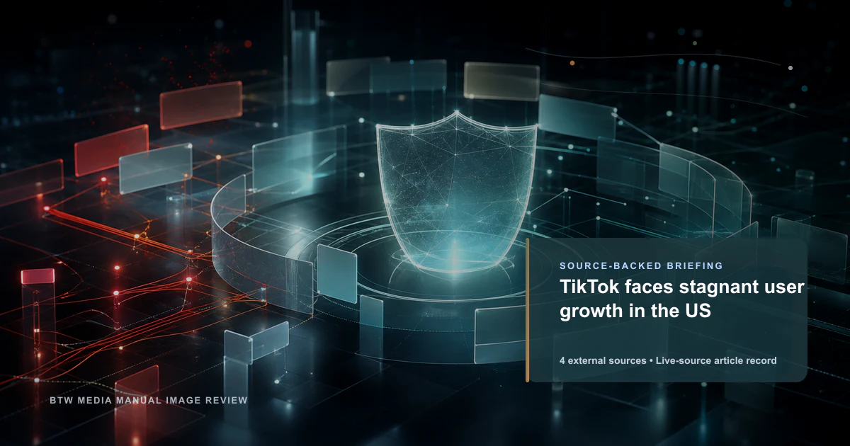 TikTok faces stagnant user growth in the US source-backed briefing visual