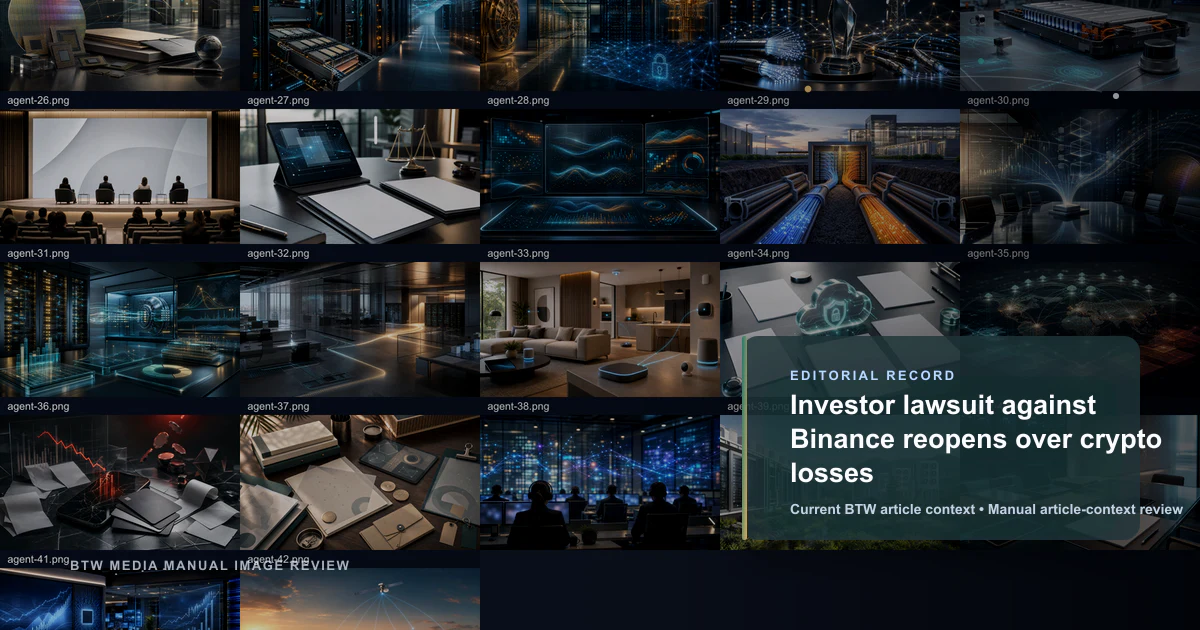 Investor lawsuit against Binance reopens over crypto losses reviewed editorial briefing visual