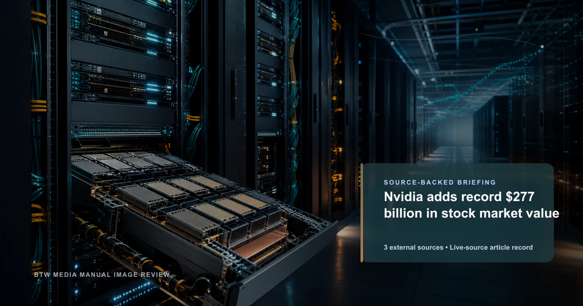 Nvidia ajoute un record de 277 milliards de dollars en capitalisation boursière