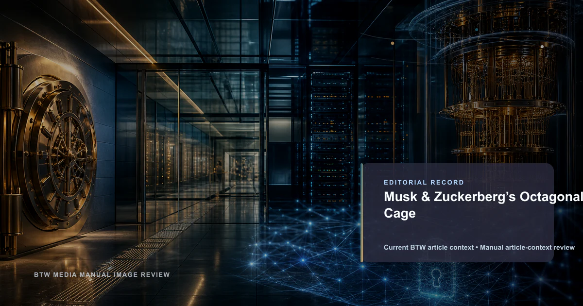 Musk & Zuckerberg’s Octagonal Cage reviewed editorial briefing visual