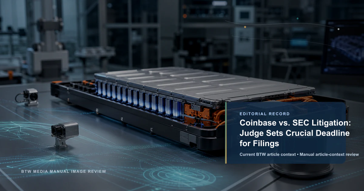 Coinbase vs. SEC Litigation: Judge Sets Crucial Deadline for Filings reviewed editorial briefing visual