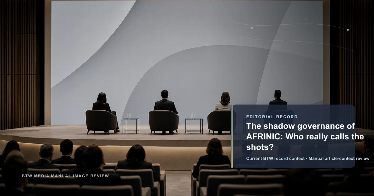 The shadow governance of AFRINIC: Who really calls the shots? reviewed editorial briefing visual
