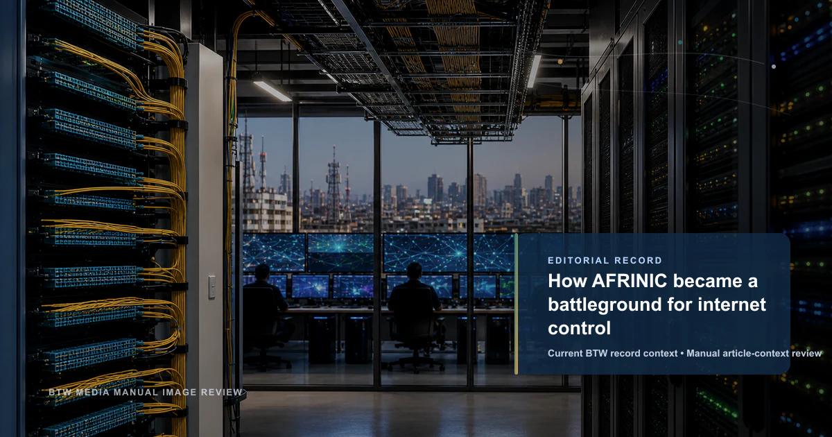 How AFRINIC became a battleground for internet control reviewed editorial briefing visual