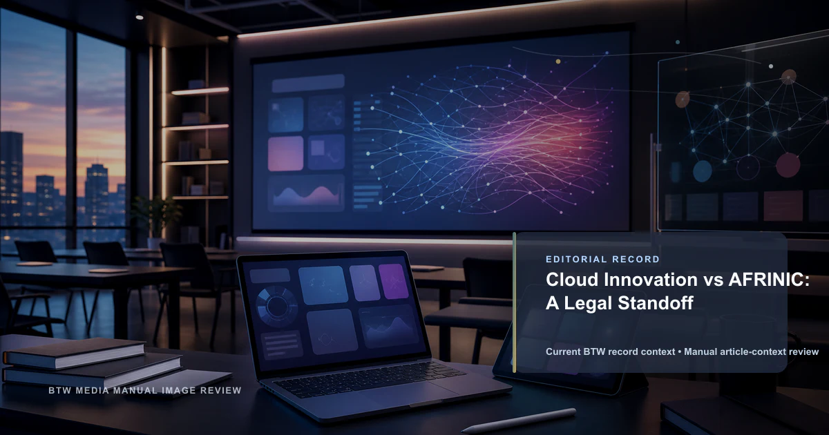 Cloud Innovation vs AFRINIC: A Legal Standoff reviewed editorial briefing visual