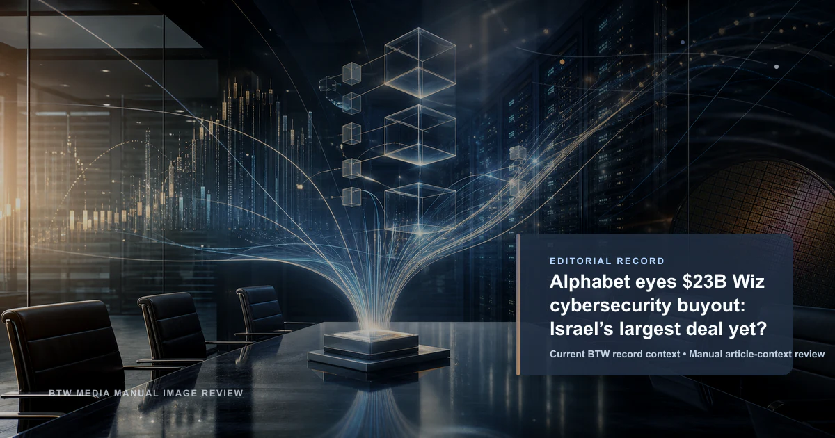 Alphabet eyes $23B Wiz cybersecurity buyout: Israel’s largest deal yet? reviewed editorial briefing visual