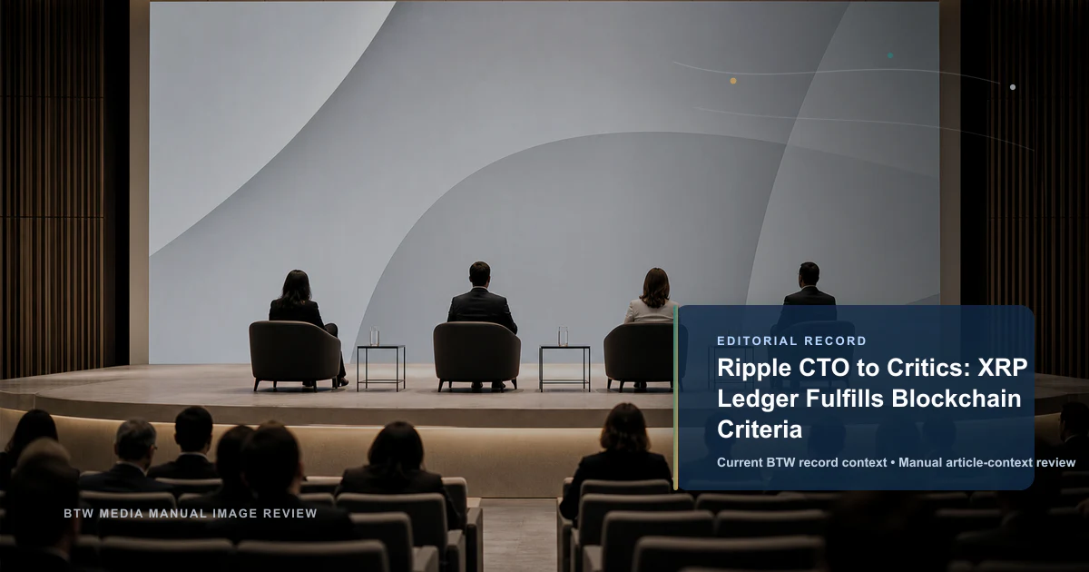 CTO de Ripple a los críticos: XRP Ledger cumple con los criterios de blockchain