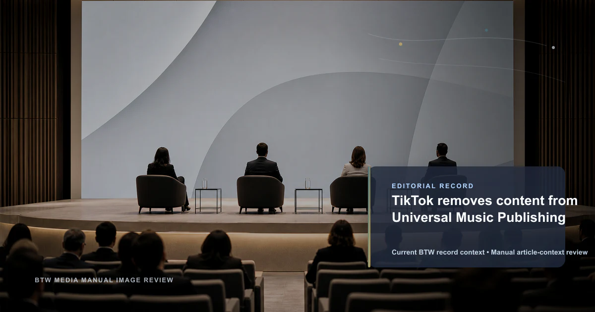 TikTok 删除环球音乐出版集团（UMPG）内容