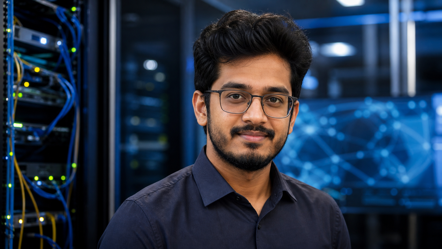 AI-generated editorial portrait of Aakash Srazali based on a public profile photo
