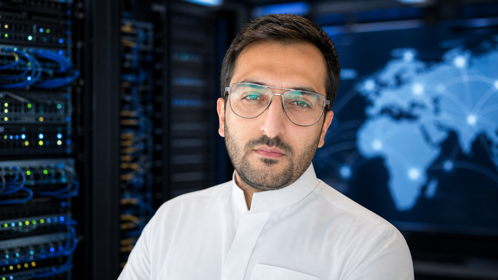 AI-generated editorial portrait of Abdullah Alshaya based on a public profile photo