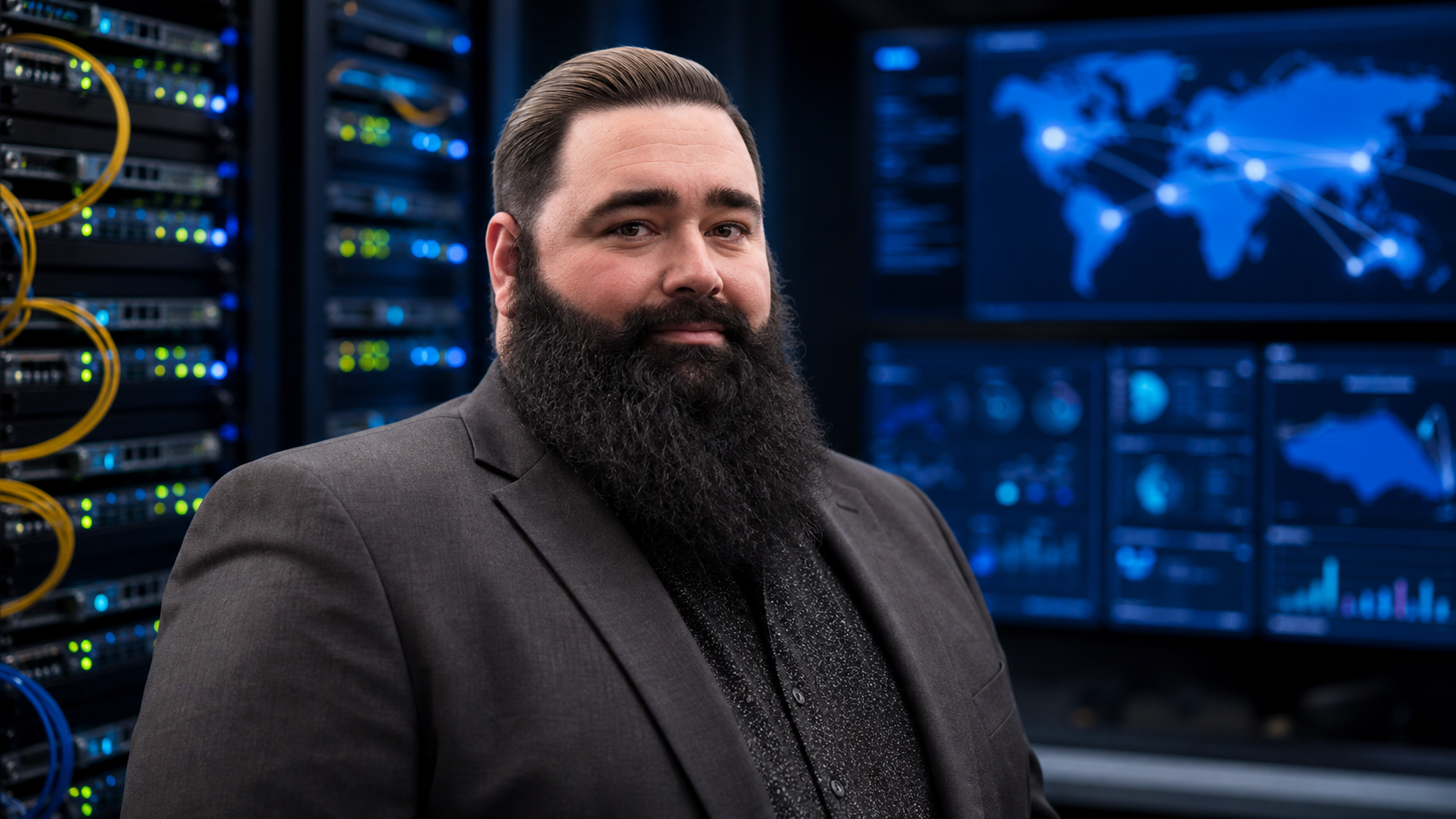 AI-generated editorial portrait of Adam Darby based on a public profile photo