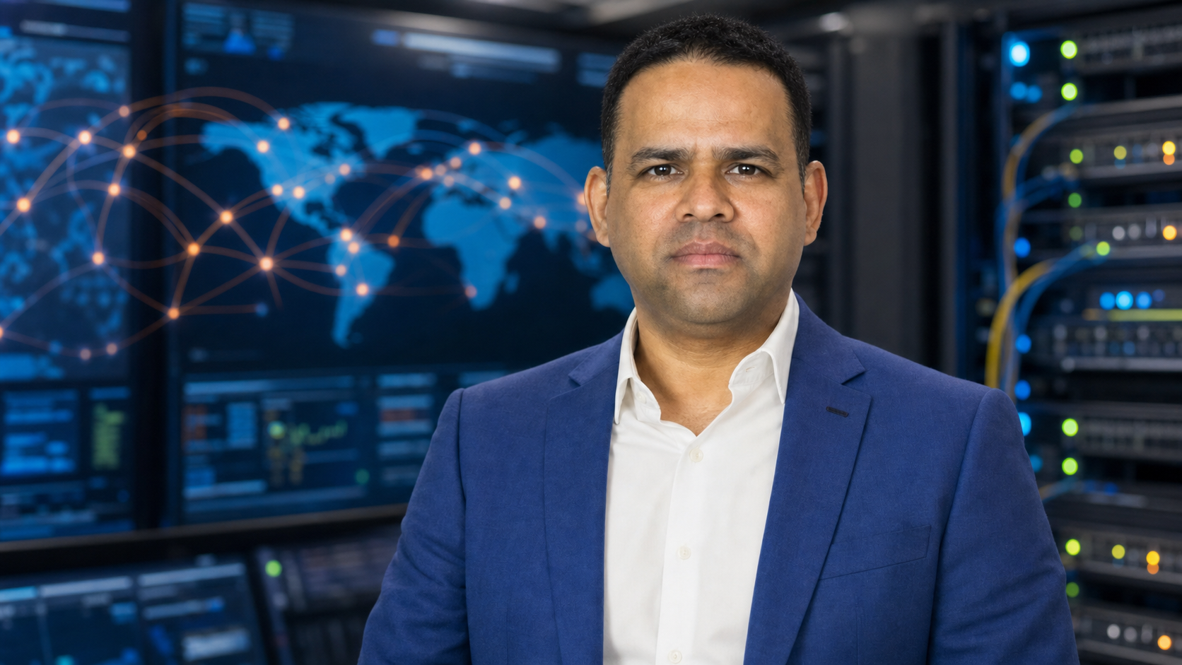 AI-generated editorial portrait of Prakash Singh Chaudhary based on a public profile photo