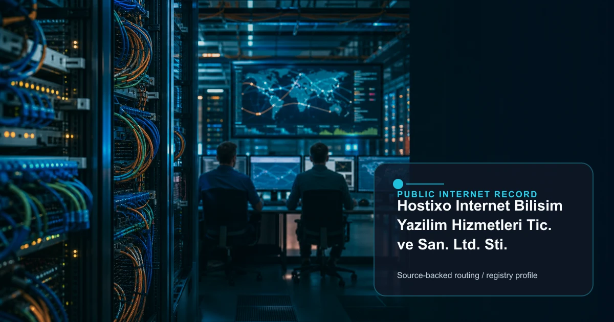 Hostixo Internet Bilisim Yazilim Hizmetleri Tic. ve San. Ltd. Sti. public internet infrastructure profile editorial visual