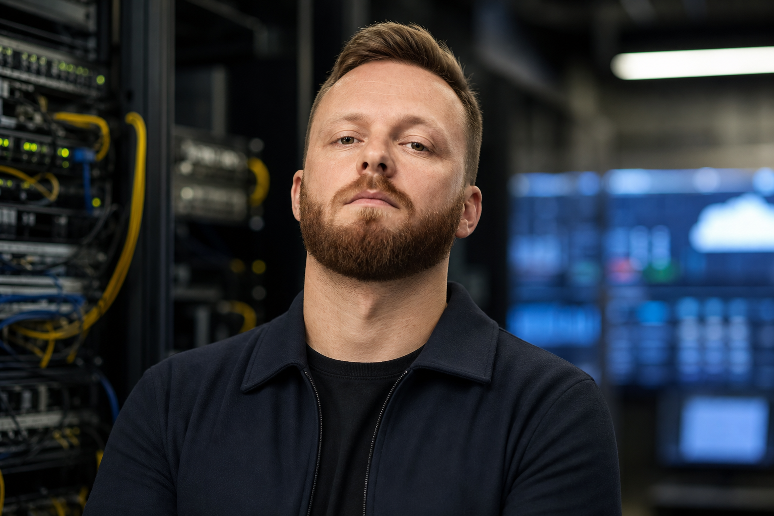 AI-generated editorial portrait of Dmitry Gorodnov based on a public profile photo