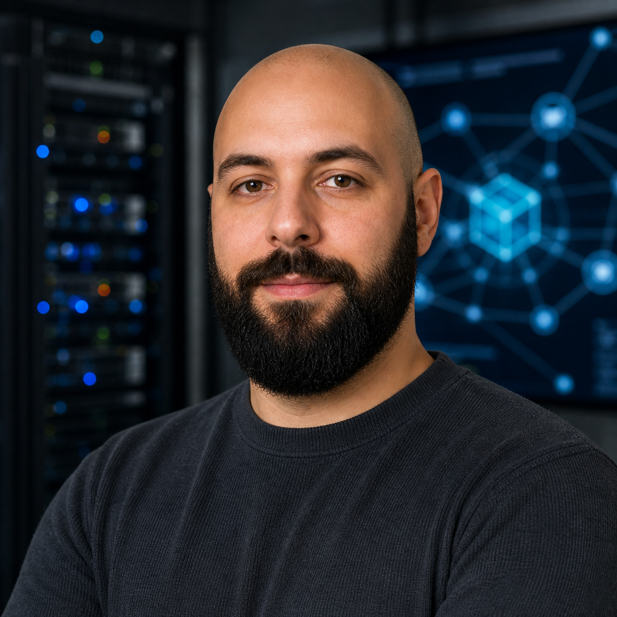 AI-generated editorial portrait of Kevin Sztern based on a public profile photo