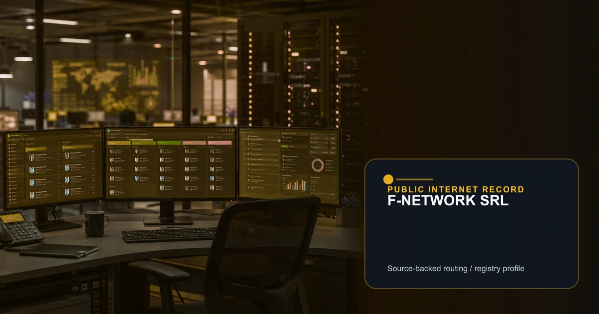 F-NETWORK SRL public internet infrastructure profile editorial visual