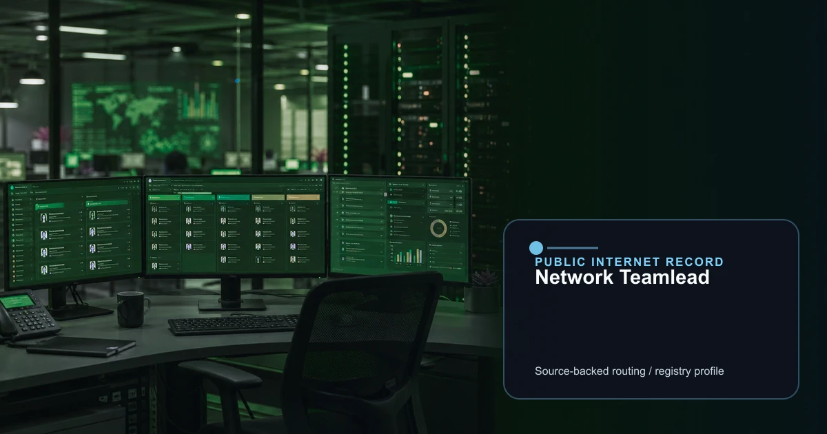 Network Teamlead public internet infrastructure profile editorial visual
