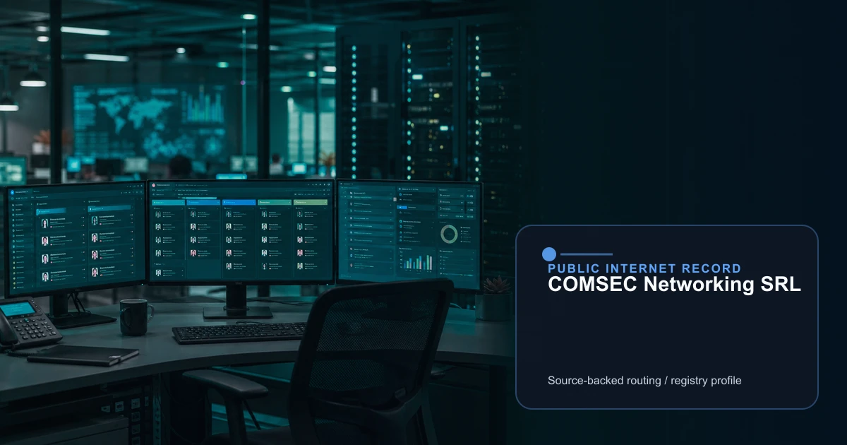 COMSEC Networking SRL public internet infrastructure profile editorial visual