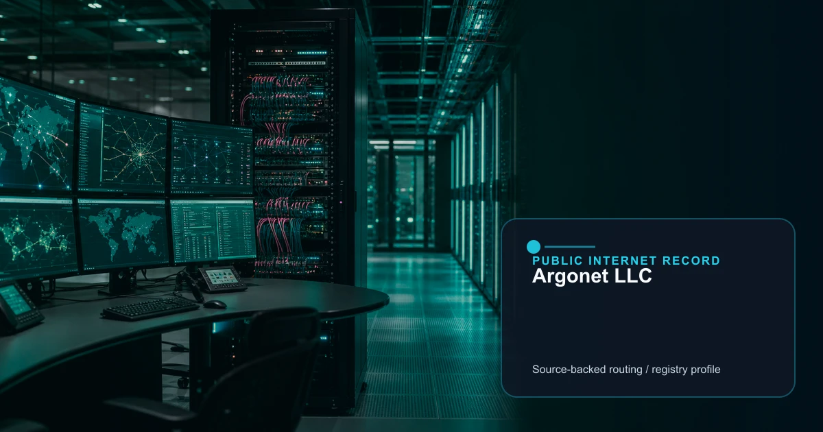 Argonet LLC public internet infrastructure profile editorial visual