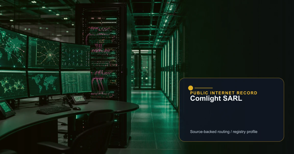 Comlight SARL public internet infrastructure profile editorial visual