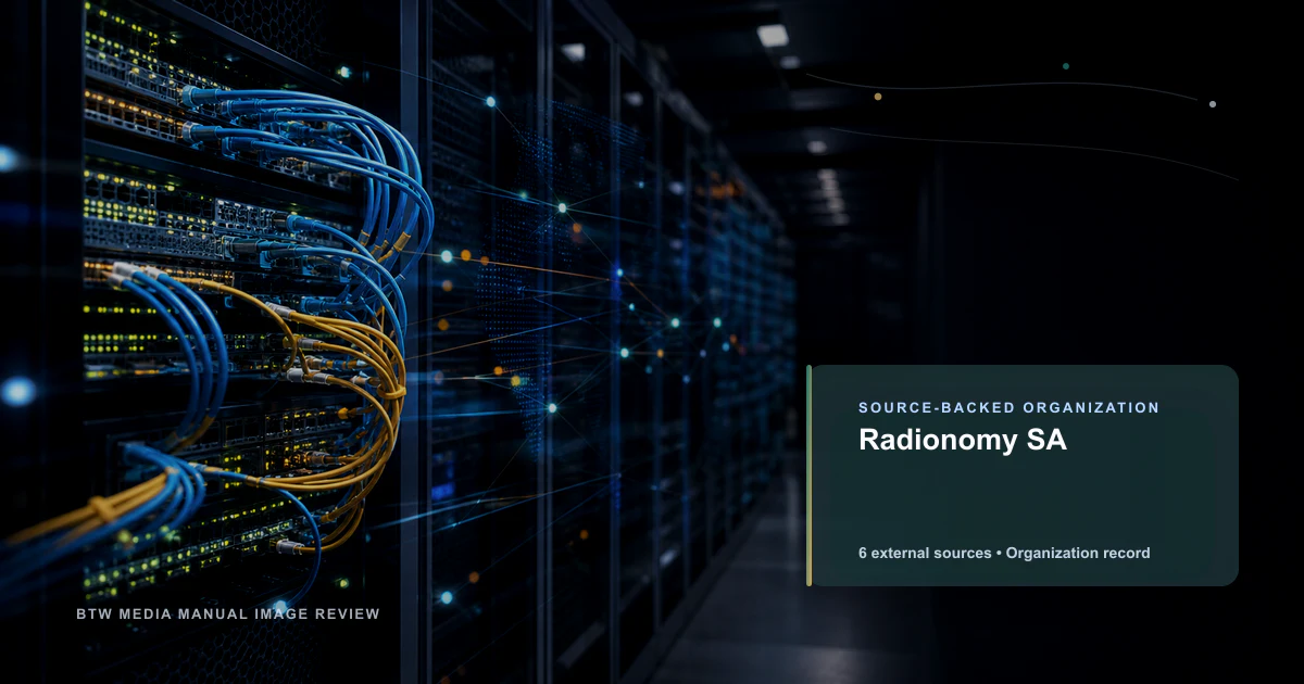 Radionomy SA source-backed organization record visual