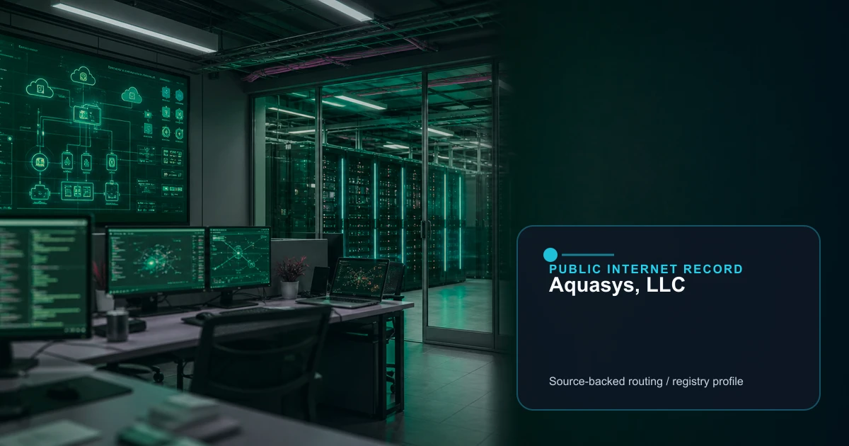 Aquasys, LLC public internet infrastructure profile editorial visual