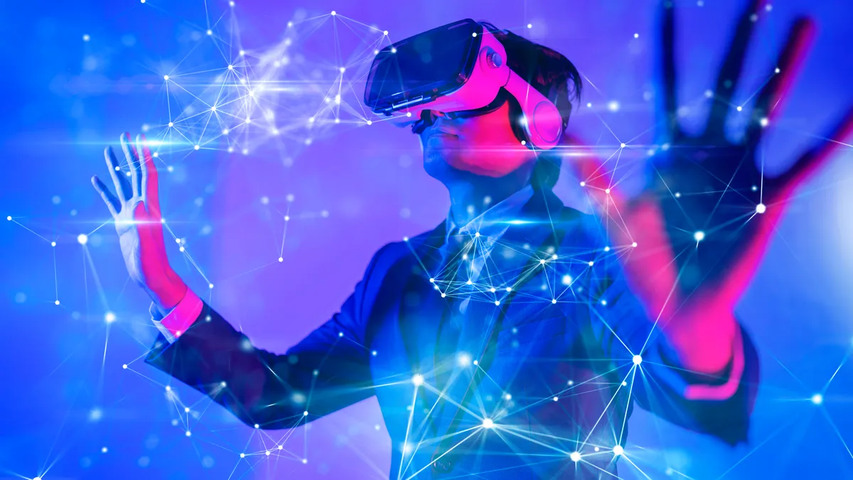 The metaverse, an all-encompassing space for digital experiences that enables multiple virtual worlds to coexist and interact.