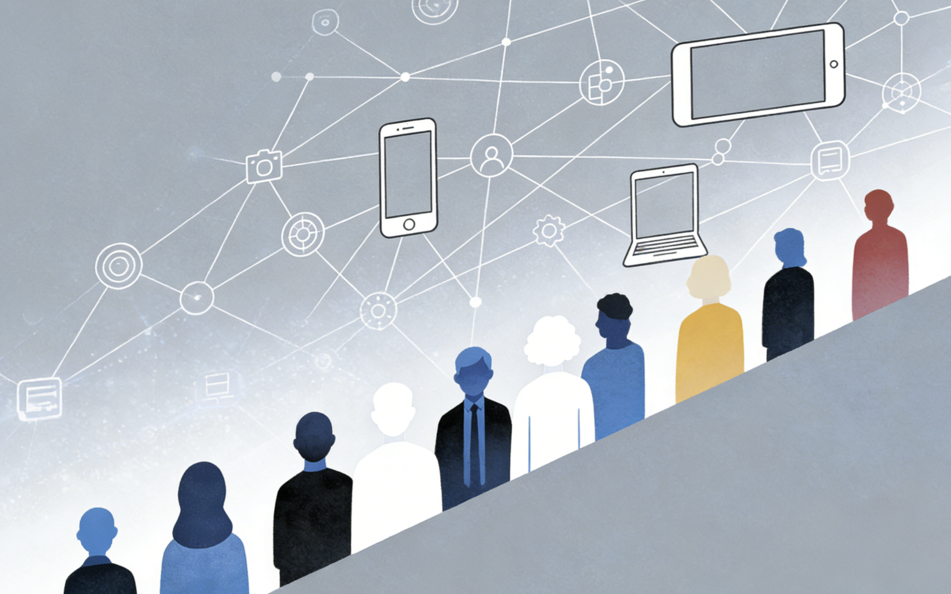 Abstract graphic of digital divide, representing DPA’s call for tech firms to address digital exclusion
