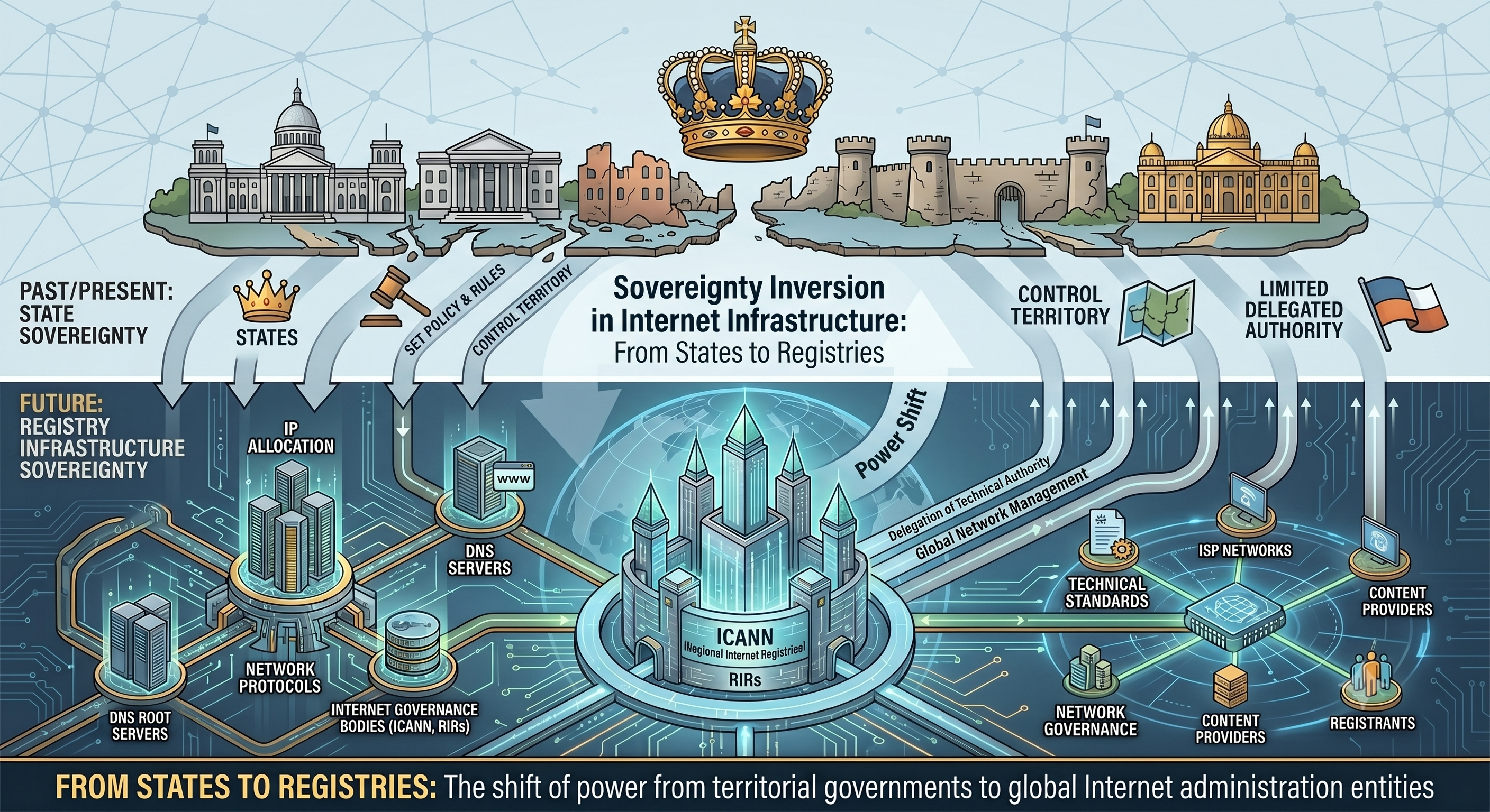 Sovereignty Inversion in Internet Infrastructure: From States to Registries